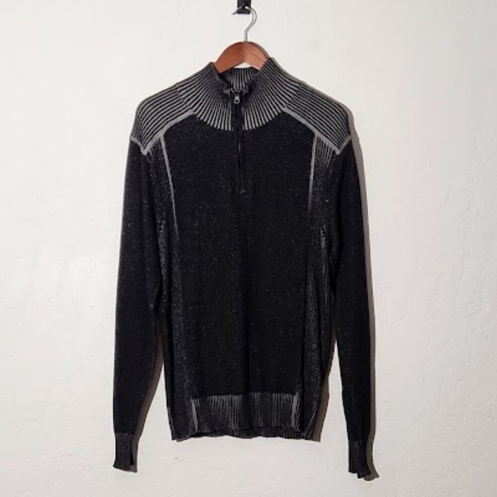 Carbon Men's Mock Neck 1/4 Zip Sweater in size Large